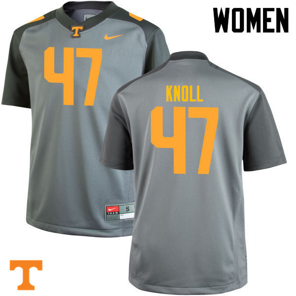 Women #47 Landon Knoll Tennessee Volunteers College Football Jerseys-Gray - Click Image to Close